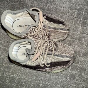 Adidas Gray and Cream Knit Sneakers